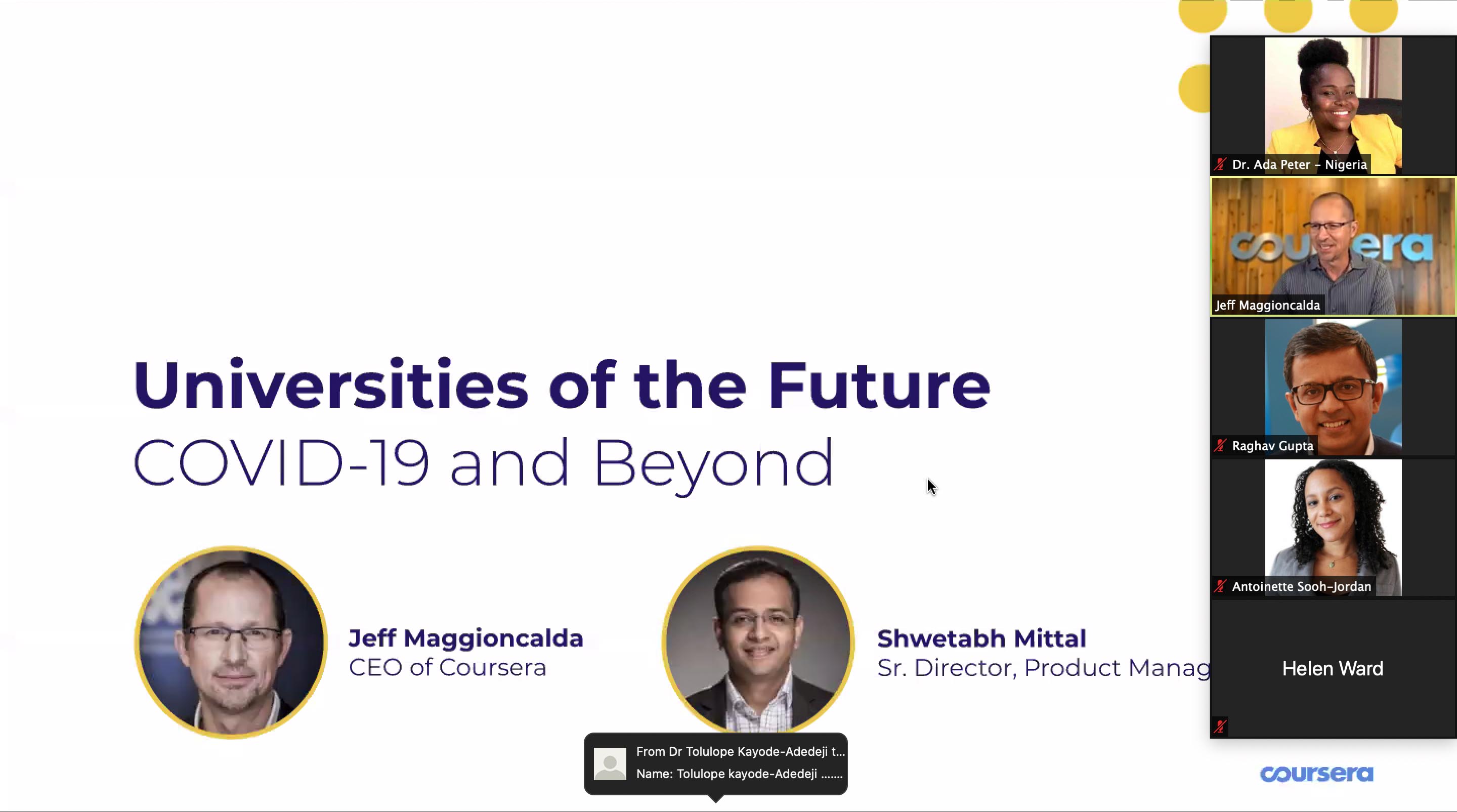 Coursera Webinar - Universities of Future